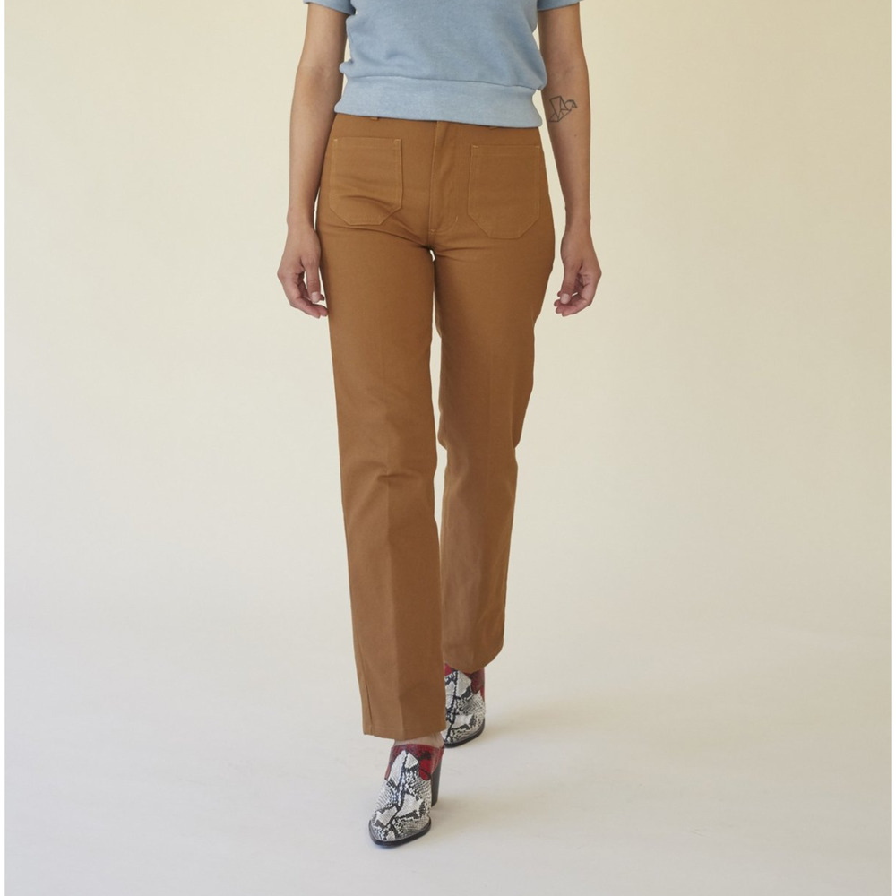 LYKKE WULLF Perfected Ranch Pant Organic Cotton canvas Honey sz 0